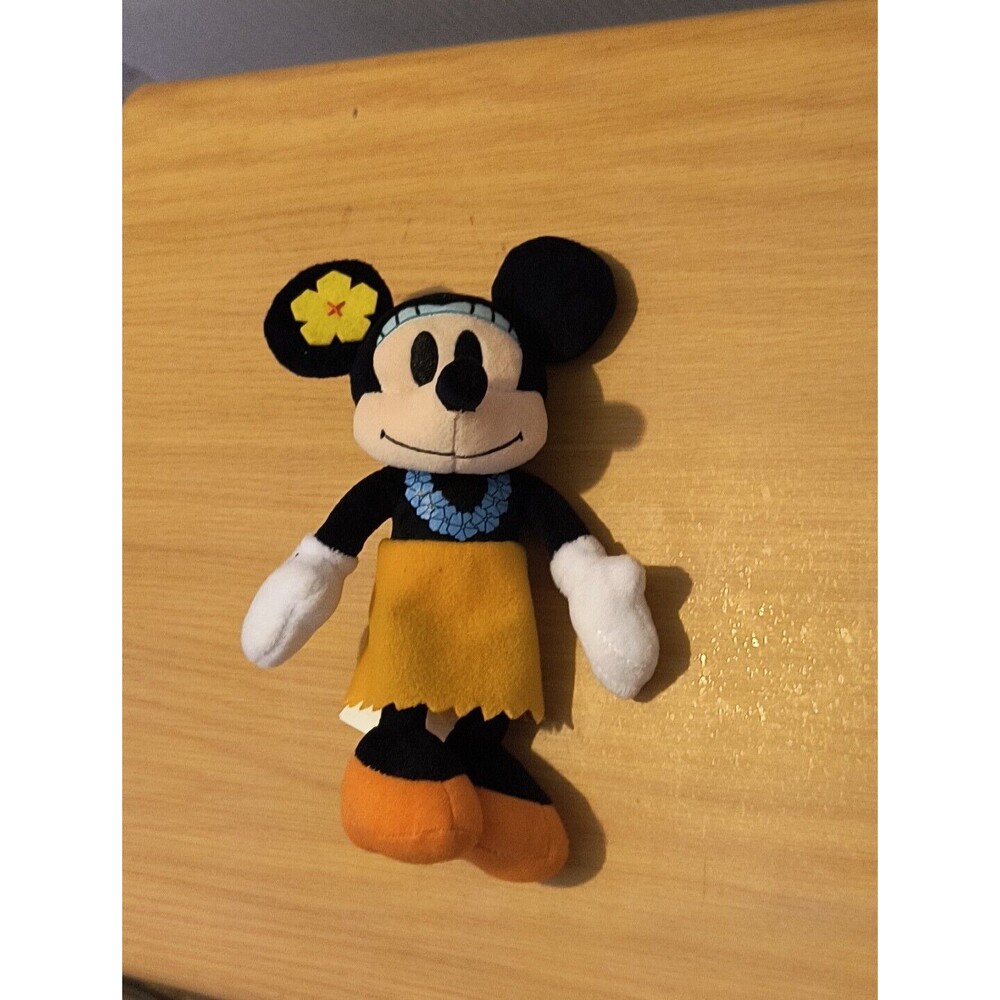 Disney Minnie Mouse Just Play Hawaiian Yellow Flower 8" Plush